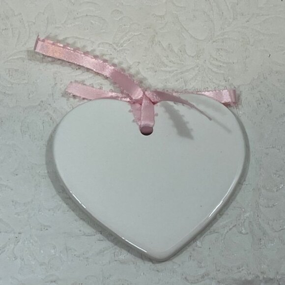 Vintage Heart "Kathy" "Pure One" Holiday Christmas Ornament Ceramic 3" - Picture 4 of 7